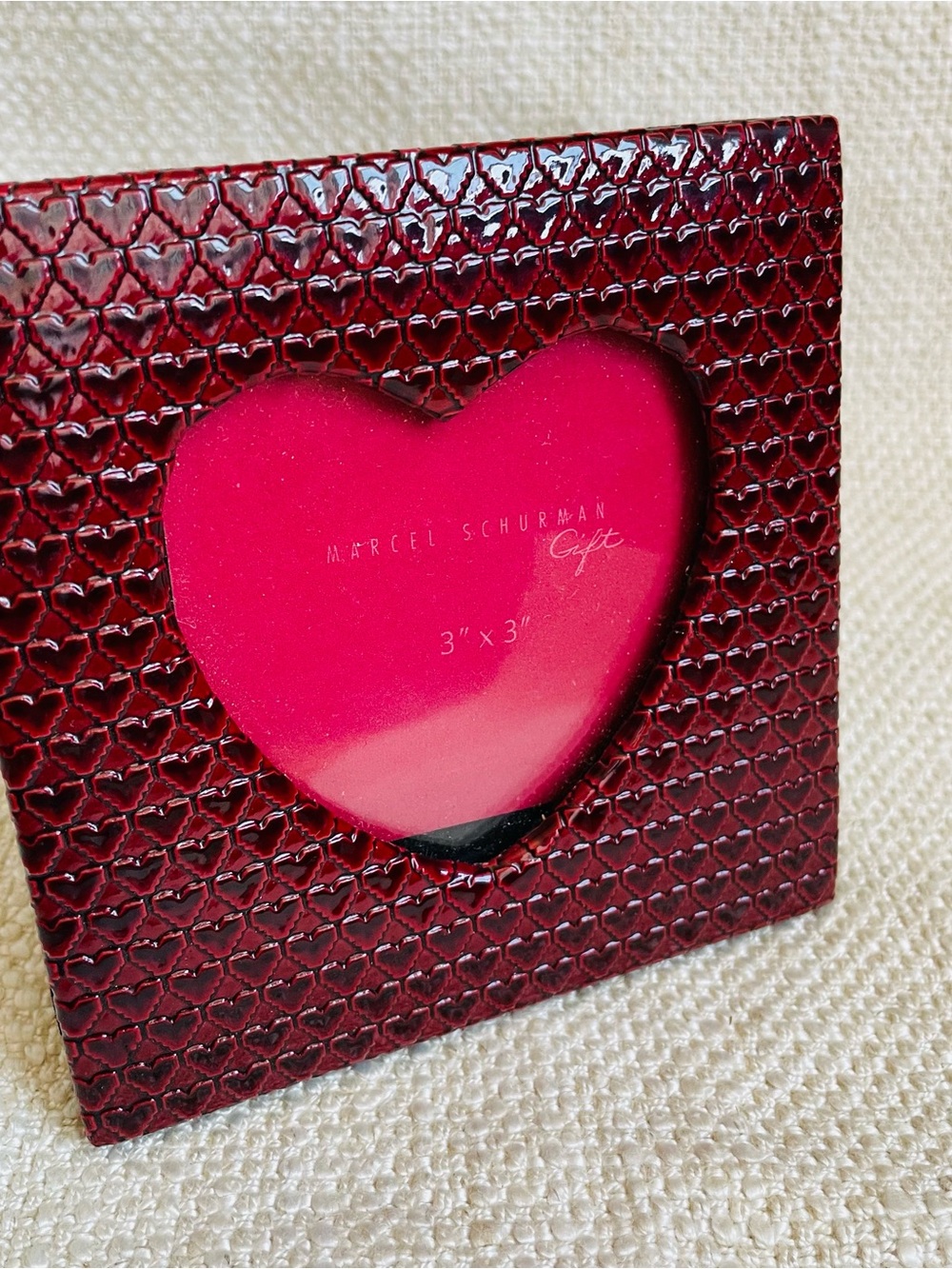 Marcel Schurman Heart Leather Miniature Photo Frame